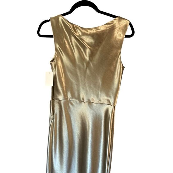 REVOLVE NILI LOTAN Anne Gold Metallic Midi Dress - Picture 9 of 10